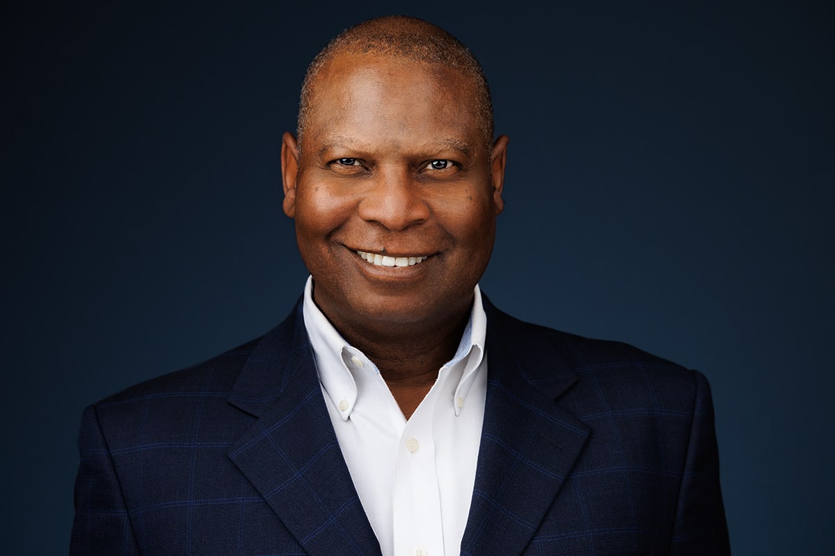 Business headshot captured at a Chicago Headshot Lounge during a trade show.