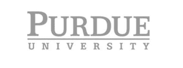 Logo of purdue university in black and grey text.