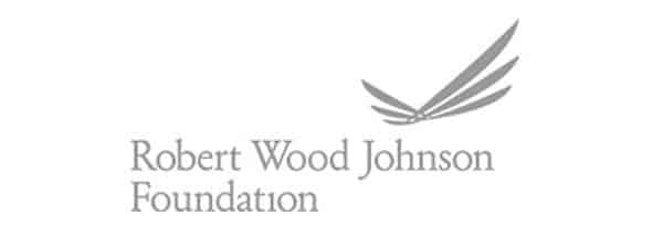 Logo of the robert wood johnson foundation featuring its name and a stylized feather emblem.