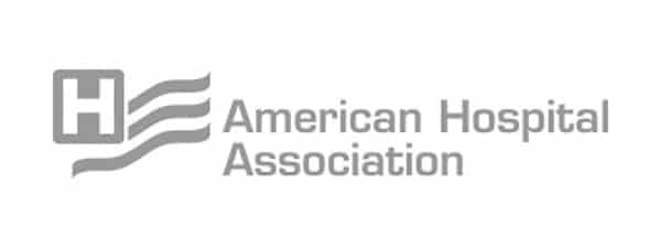 Logo of the american hospital association.
