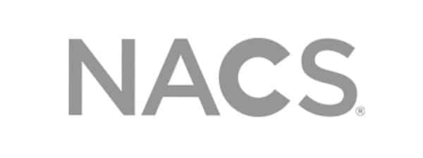 Logo with the acronym "nacs" in grey capital letters.