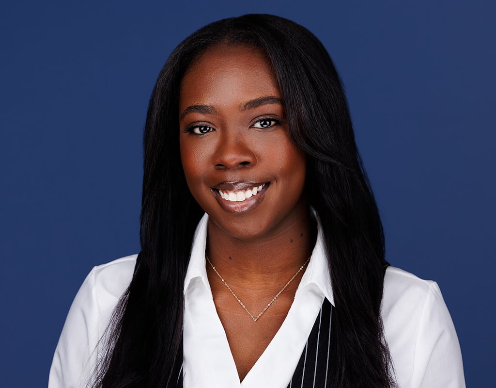Corporate headshot taken at a Chicago Headshot Lounge during a trade show.
