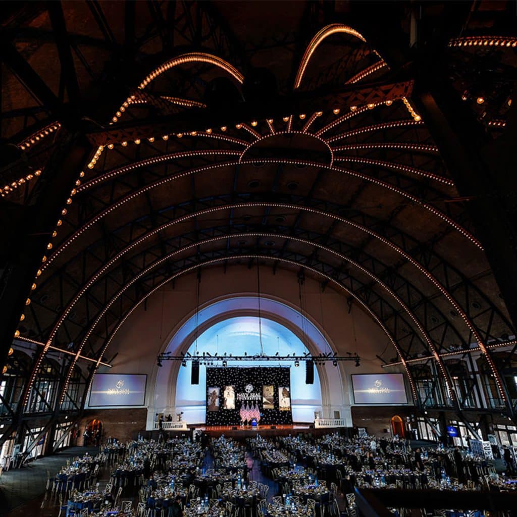 Elegant ballroom setup for a gala, photographed by Chicago corporate event photographer Tori Soper.