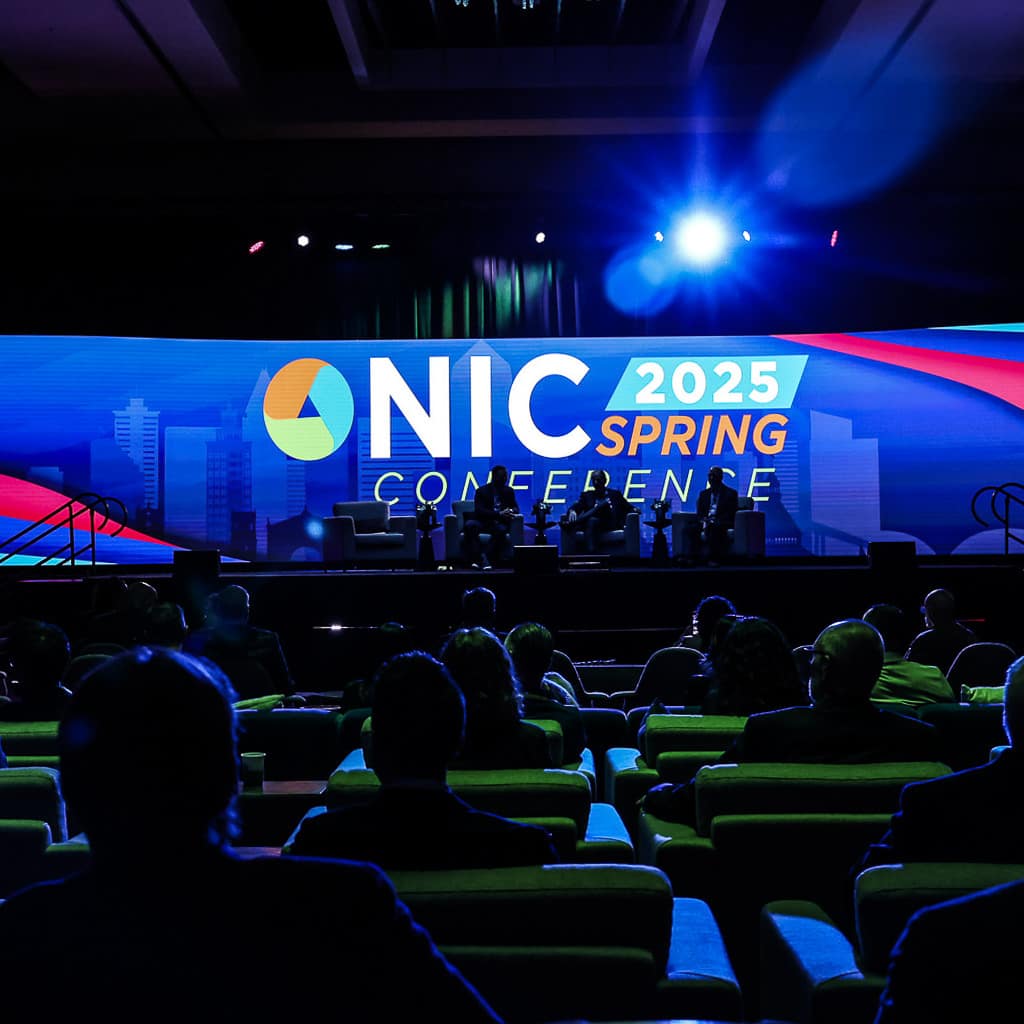 Audience watching a main stage presentation, photographed by Chicago corporate event photographer Tori Soper.